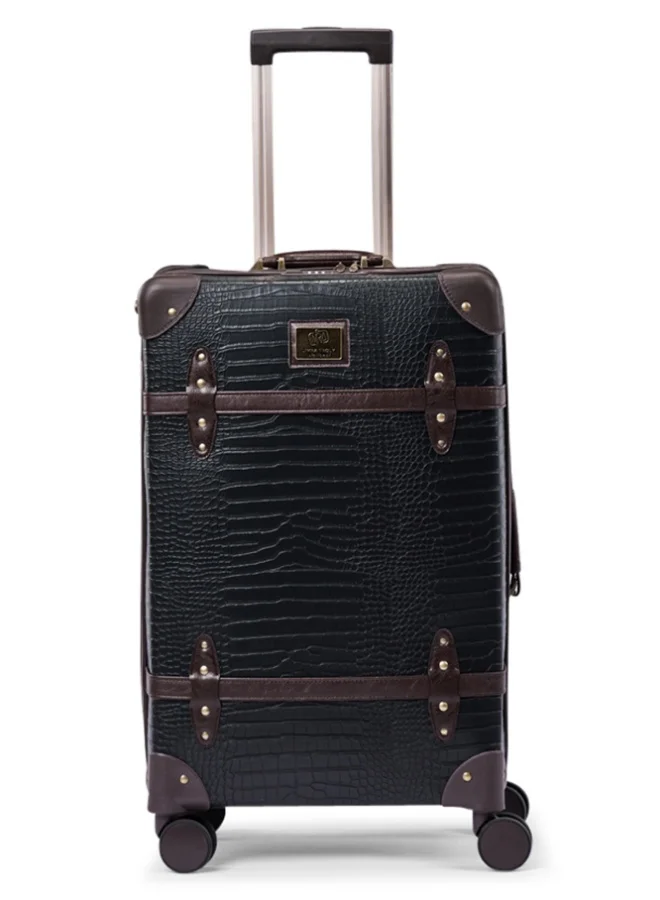 ليمرا حقيبة سفر ليمرا مقاس 20 بوصة من الجلد الفاخر - شنطة كابينة طيار بعجلات دوارة 360 درجة، خفيفة الوزن